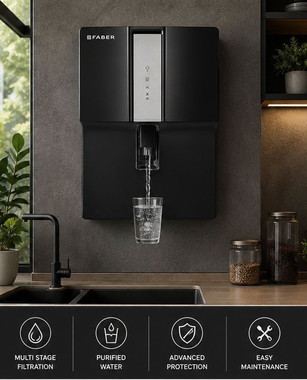 Faber XVU 8000 Soft Water Purifier | UV UF Alkaline | 8L